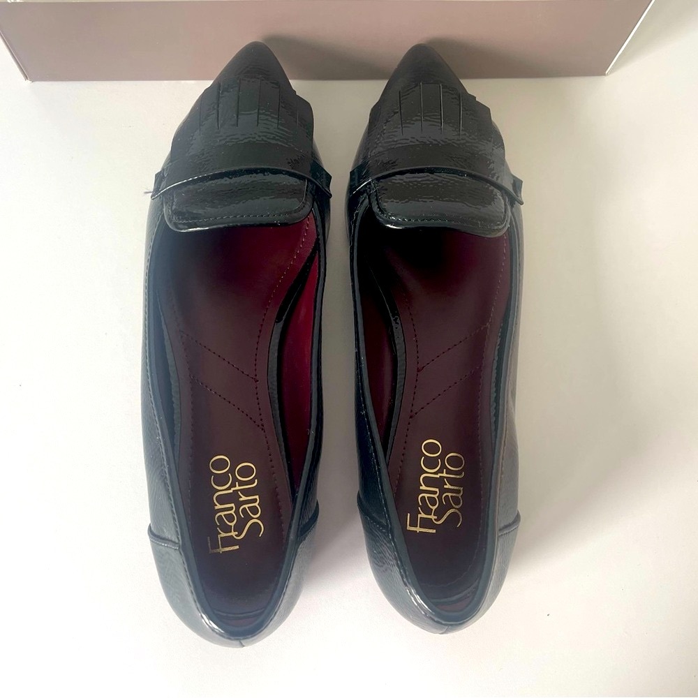 Franco Sarto Black Pointed Loafers